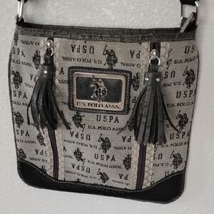 U.S. Polo Assn. Crossbody Bag in Black and Gray with Timeless Design